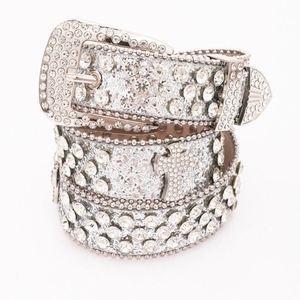 Ceintures punk rock en cristal avec boucle en alliage en forme de crâne. Ceinture Y2K en strass pour femme et homme, en cuir PU diamanté, imperméable et durable - Product Image 3
