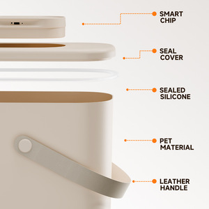 Vacuum Sealed Pet Food Container Large Capacity 10L One-Touch Pet Food Storage <strong>Barrel</strong> Household Smart Vacuum Dog <strong>Cat</strong> Food <strong>Barrel</strong> - Product Image 5