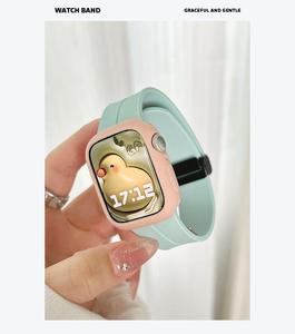 Pour Apple Watch Band 38/40/41/42/45/49mm Sport Silicone Magnétique Poignet Bracelets Bande pour Apple Watch Boucle Pliante Sangle - Product Image 5