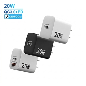 <span class=keywords><strong>Adaptateur</strong></span> de charge USB-C Justlink PD 20W GaN avec prise EU US UK, chargeur mural USB-C avec protection ignifuge pour <span class=keywords><strong>iPhone</strong></span> - Product Image 1