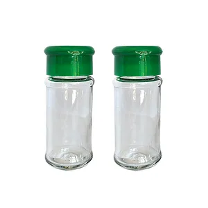 Grosir Botol Bumbu Kaca Bulat 80Ml, Penyimpanan Bumbu Kaca dengan Tutup Plastik