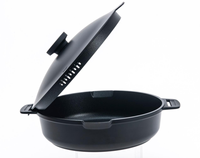 Casserole basse élégante en aluminium moulé sous pression de 28 cm, revêtement antiadhésif PEEK, fond à induction, ustensiles de cuisine pour la cuisine à domicile avec un design innovant