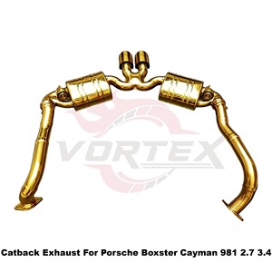 ระบบท่อไอเสียแคทแบ็กสแตนเลสแบบไหลเวียนสูง Vortex สำหรับรถ Porsche Boxster Cayman 981 2.7 3.4 สำหรับการปรับแต่งเพื่อการแข่งขัน - Product Image 5