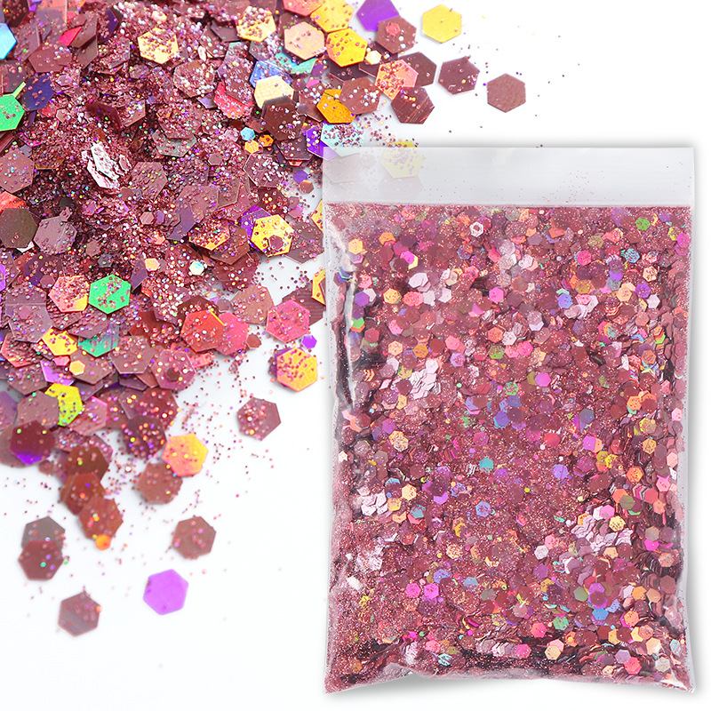 Sachets de 50g de poudre laser hexagonale mélangée - poudre laser foncée 19