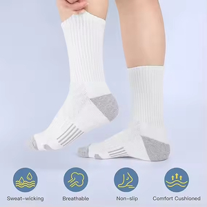 Factory Custom Sports Crew <b>Socks</b>, Basketball Knitted <b>Socks</b> with Logo on Cuff Body and Bottom for Men Women - Product Image 4