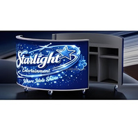 Écran LED portable semi-circulaire P1.86 pour cabine DJ, façade LED incurvée HD avec roues