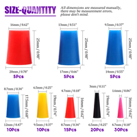 Kit d'assortiment de bouchons coniques en caoutchouc de silicone 100 pièces pour masquer les trous pendant le revêtement en poudre, la peinture, le dynamitage des médias
