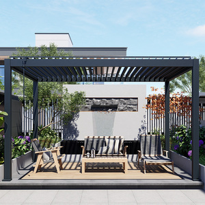 <span class=keywords><strong>Pergola</strong></span> bioclimatique en aluminium pour extérieur 3x3m, imperméable, revêtement poudré, balcon, jardin, gazebo, lames orientables, terrasse - Product Image 1