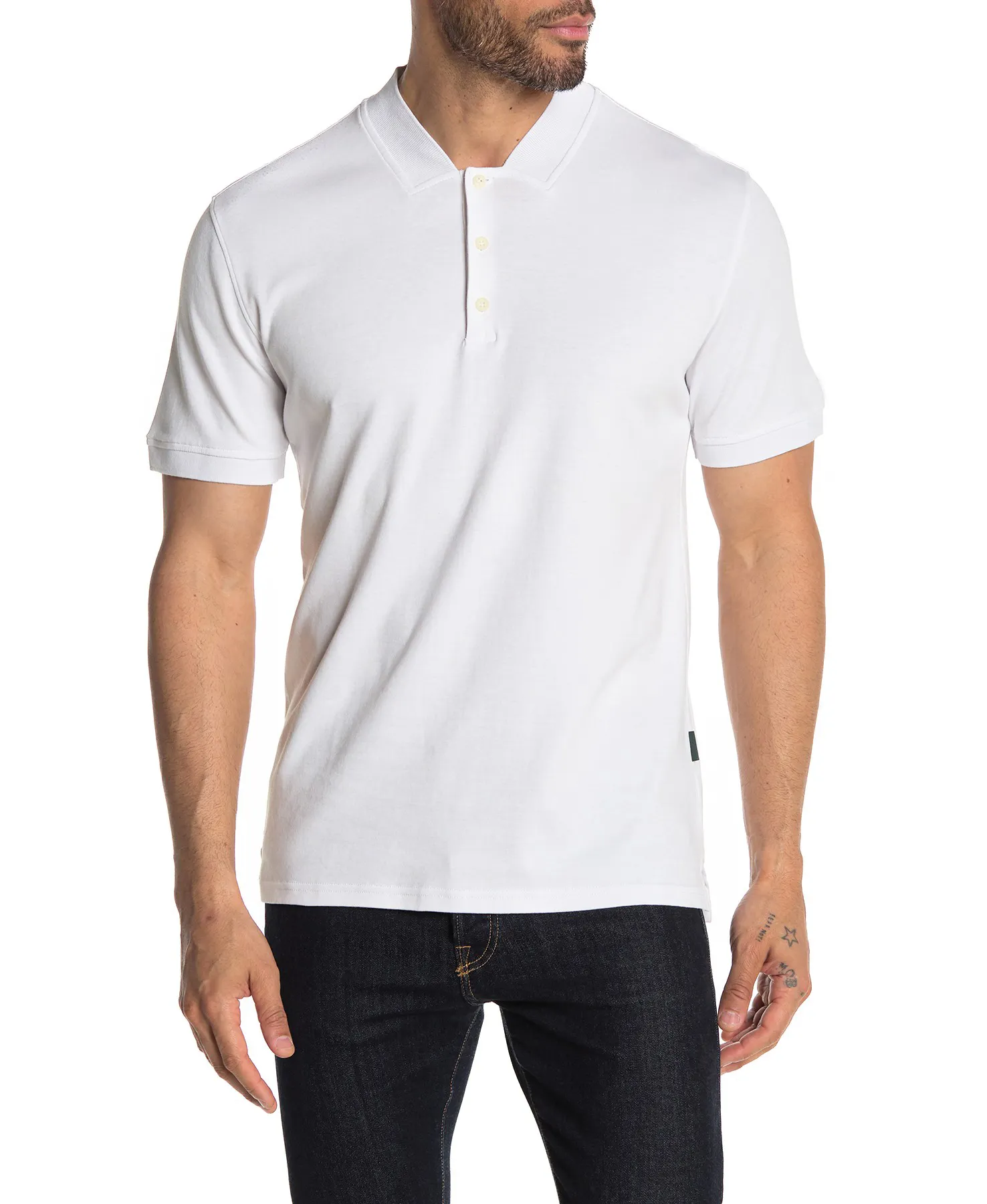 100% Baumwolle Herren Golf Polo T-Shirt mit Rippen kragen