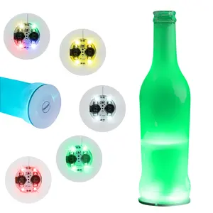 LED 바 파티 액세서리 글로우 LED 스티커 병 조명 Led 컵 받침 병 Led 컵 받침 음료 주류 병 라이트 코스터