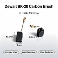 Brosses en carbone BK-20 6,3x8x13,5 mm pour meuleuse d'angle DW801 DW803 DW806 DW810 DWE4010, brosses de rechange pour outils électriques