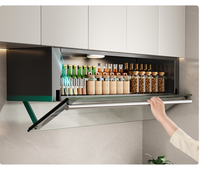 Lemari Dapur Gantung Dinding Tahan Air Ramah Lingkungan Bergaya Kayu Solid Tradisional Set Perabot Dapur Modular Modern