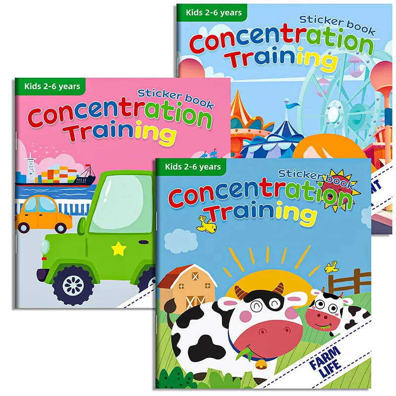 Çocuklar komik konsantrasyon eğitimi çıkartma kitabı beceri bilişsel sessiz kitap oyuncak
