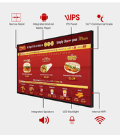 Papan Menu Restoran Gantung Digital Signage Display Retail Restoran Cepat Saji UHD LCD Iklan Android Layar Komersial