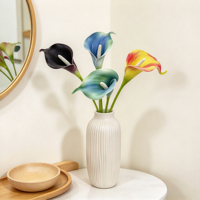 Lot de lys calla artificiels réalistes en PU à tige unique pour mariage, centre de table de Pâques, arrangement de vase de table à la maison, décoration DIY, cadeau