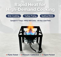 Brûleur au propane en fonte certifié CSA 50000 BTU, cuisinière à gaz extérieure haute pression 10 PSI pour le marché américain, fournisseur en gros