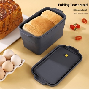 Molde Cuadrado de Silicona de Grado Alimenticio para Pan, con Tapa Plegable Antiadherente, para Horno y Microondas, Ideal para Pan Casero y Albóndigas, Fácil de Usar - Product Image 1