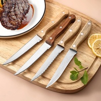 Couteau à viande congelée en acier inoxydable pour couper le steak, couteau à steak à dents fines, couteau dentelé