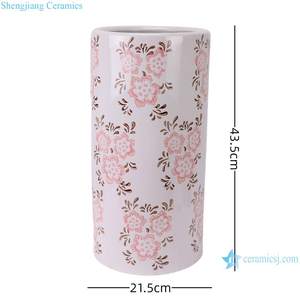 RXCY01-A <span class=keywords><strong>portaombrelli</strong></span> con Design cavo fatto a mano vaso rotondo in ceramica con motivo floreale <span class=keywords><strong>rosso</strong></span> unico - Product Image 6