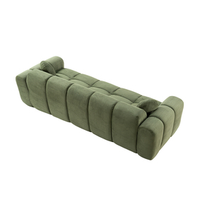 Sofá Seccional Modular Contemporáneo de Gran Cantidad para Exportación, Sellado al Vacío, en Terciopelo Verde Planta, Tipo Diván Nube, de Tres Plazas Recto - Product Image 5