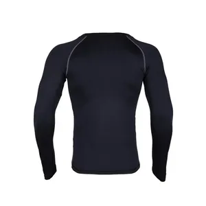 थोक नए डिजाइन स्लिम त्वरित शुष्क सांस लेने योग्य संपीड़न स्पैन्डेक्स कस्टम लोगो फिटनेस पुरुष जिम संपीड़न शर्ट
