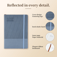 Carnet A5 Premium en Cuir PU à Couverture Souple avec Reliure Cousue, Impression Sérigraphiée, Cadeau Idéal pour le Bureau et l'École