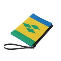 Dompet Koin Cetak Digital Kanvas Bergaya Bendera Saint Vincent dan Grenadines, Dompet Penyimpanan Mini dengan Ritsleting untuk Penggunaan Sehari-hari