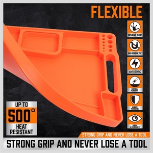 Plateau à outils en silicone avec acier inoxydable et pièces PICUS968, design pliable, compact et portable pour les voyages et le rangement. - Product Image 4