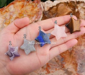 20มม. คริสตัลบำบัดแบบผสมอัญมณีรูปดาว Cabochon อัญมณีหลวมสำหรับทำเครื่องประดับทำเองแหวนต่างหูจี้ - Product Image 2