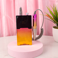 Machine à ongles électrique sans fil portable grand écran 35000 tr/min avec station de charge et support pour embouts