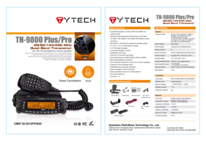 MEILLEURE VENTE TYT TH-9800 Radio Véhiculaire Longue Portée Quadri-Bande Tout Bande Émetteur-Récepteur Bande Aérienne Or - Product Image 2
