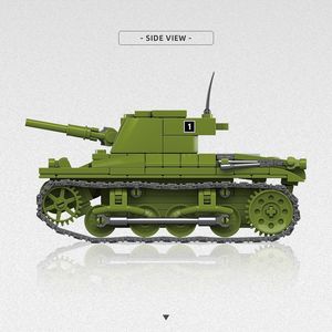 Bloques de Construcción Quanguan 300016 Tanque M22 Locust del Ejército de EE. UU. - Juguete Educativo Militar de la Segunda Guerra Mundial para Niños y Pieza de Exhibición - Product Image 5