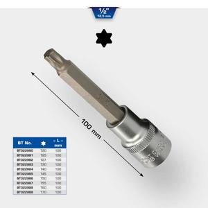 Brilliant Tools-BT022986ซ็อกเก็ตบิช Torx 1/2 '', 100 mm Long-EAN 4042146777077 Hand 1/2" - Product Image 2