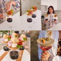 Bouchon de charcuterie en verre à vin, avec accessoires de sous-verres à couvercle, assiette de verre à vin en bambou pour la fête, les restaurants