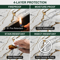 Vente chaude : Panneau mural en PVC effet marbre, revêtement UV, pour décoration d'hôtel