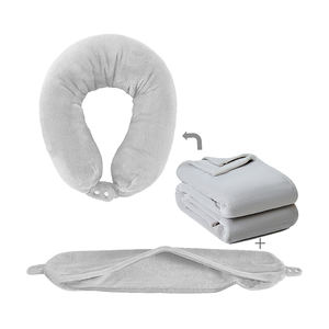 طقم بطانية وسادة سفر 2 في 1 مريحة صديقة للجلد قابلة للتخصيص محمولة للطائرات والتخييم - Product Image 2