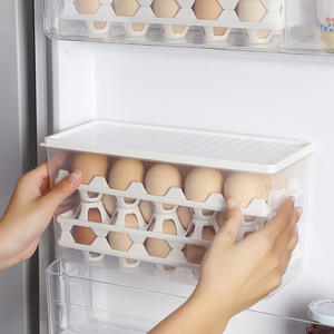 Kitchen Refrigerator Side Door Large Capacity Food <strong>Egg</strong> Storage Box Plastic Fresh-Keeping Handle Stackable <strong>Egg</strong> <strong>Rack</strong> Light Luxury - Product Image 2