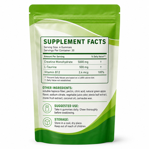 Bonbons Gommeux Électrolytes Nutritionnels Sportifs pour Adultes Marque Blanche : HCl Pur, L-Taurine Micronisée, Vitamine B12 Monohydrate - Product Image 6