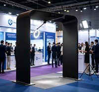 YPT Photomaton automatique 360° en alliage d'aluminium avec éclairage LED lumineux, télécommande, impression instantanée, compatible multi-appareils iPad