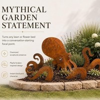 Meilleure vente transfrontalière : Sculpture de jardin en forme de pieuvre, Ornement décoratif d'extérieur en fer forgé, Fabriqué en Chine