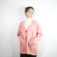 Women's Long Cardigan, Pink Valentines Sweater