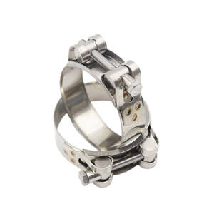 Adjustable Heavy Duty 304SS Stainless Steel Strong Throat Band Single T Bolt Hose Slot <strong>Clamps</strong> - Product Image 3