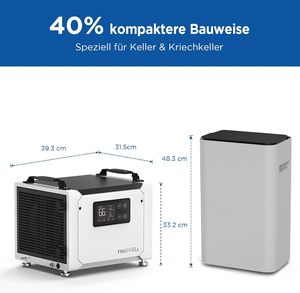 モイスウェル新型電気式除湿機35L、5m排水ホースと自動霜取り機能付き |   クロールスペースと地下室の商業利用 - Product Image 4