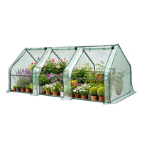Serre tunnel modulaire en acier avec couverture en PE, 1 à 4 compartiments, portes zippées, pour jardin extérieur
