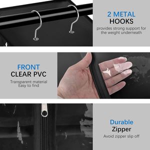 8-Tier Clear PVC Hanging Closet Organizer Portable Wardrobes With Zipper Sweater Shoe Storage Shelves Closet <b>Cover</b> Hanging Items - Product Image 6