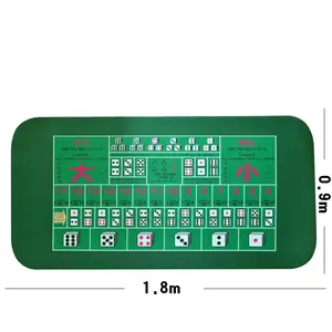 1.8X0.9 M-Kereta Karet Texas Hold'em Poker Table Mat Poker Gaming Mat Taplak Meja Permainan Kain sic Bo dengan Bahasa Inggris/Cina