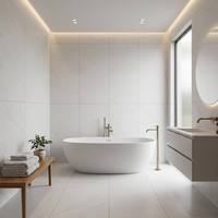 Carrelage en porcelaine imitation marbre blanc Volakas 600x1200mm (24x48 pouces) finition mate pour murs et sols, idéal pour projets de villas et hôtels de luxe