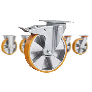 6/8 Zoll Hoch leistungs eisen PU Aluminium Core <span class=keywords><strong>Locking</strong></span> Rollen Trolley Wheels <span class=keywords><strong>Swivel</strong></span> Industrial Moving <span class=keywords><strong>Wheel</strong></span> Rollen - Product Image 1