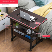 Bureau d'ordinateur portable en bois simple, portable, réglable en hauteur, pour utilisation au chevet, moderne, amovible, petit bureau pour ordinateur