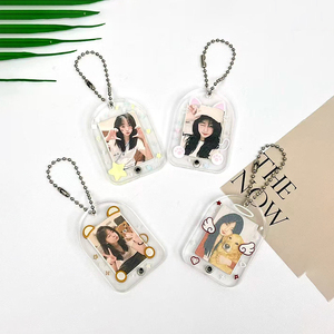 Porte-clés transparent en plastique pour photos de 1 pouce, motif dessin animé, anime, idole mignonne, organisateur de cartes, breloque de sac, vente en gros - Product Image 3